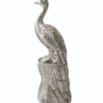 Wooden Silver Coated Peacock, For Interior Decor, Size/Dimension: 15cm (height)