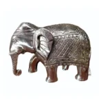 6 Inch Silver Coated Wooden Elephant Statue