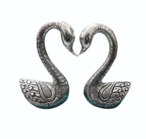 2 Piece Silver Swan Pair Statue - Yashoda Arts