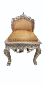 Wooden German Silver Coated Chair - Yashoda Arts