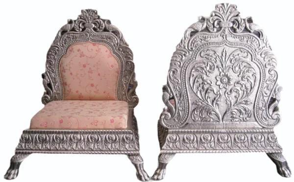 Teak Wood Wooden German Silver Chair - Yashoda Arts