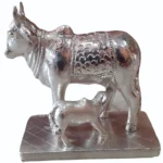 4 Inch Silver Plated Cow Statue - Yashoda Arts