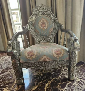 Silver Coated Victoria Chair - Yashoda Arts